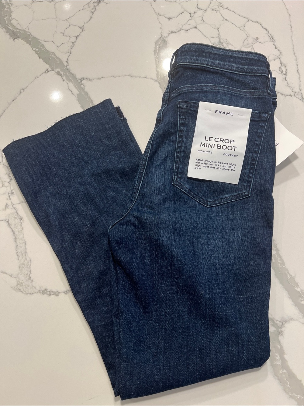 FRAME Le Crop Mini Boot Cascade Hem Jeans Size 29
